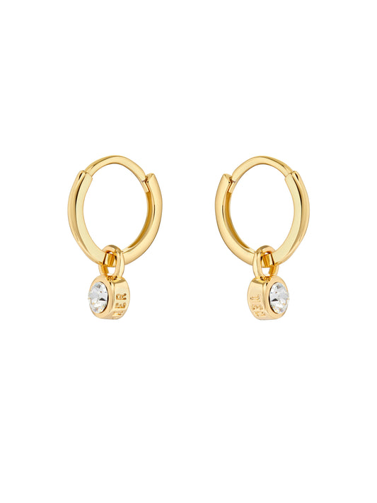 Women's Sinalaa Gold Crystal Huggie Earrings