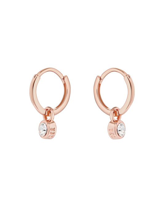 Women's Sinalaa Rosegold Crystal Huggie Earrings