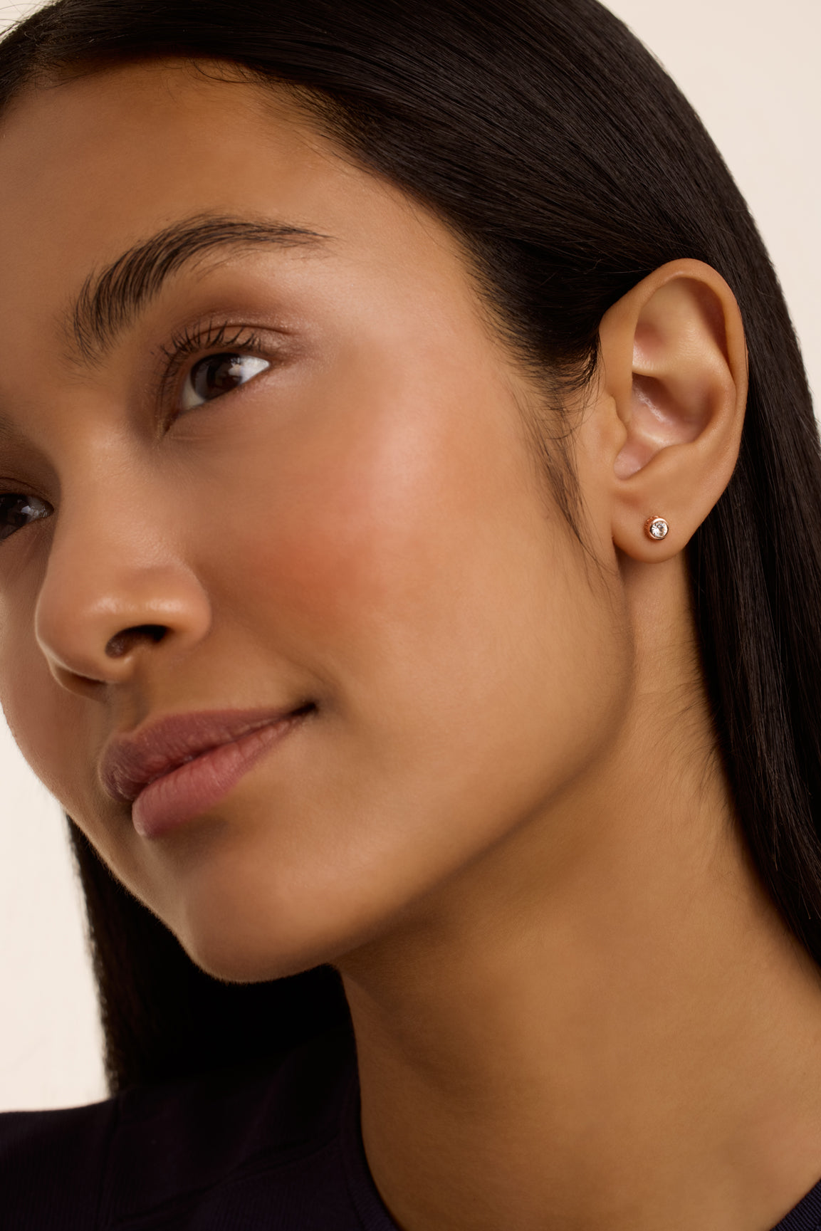 Women's Sinee Rosegold Mini Crystal Stud Earrings