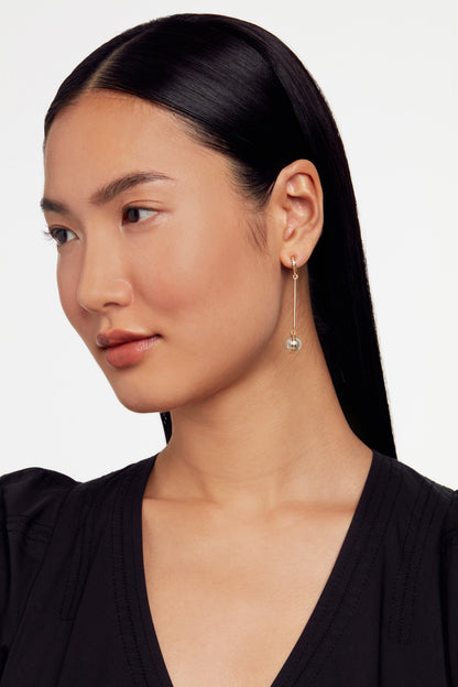 Women's PERLLIE-Logo Pearl Long Drop Earrings