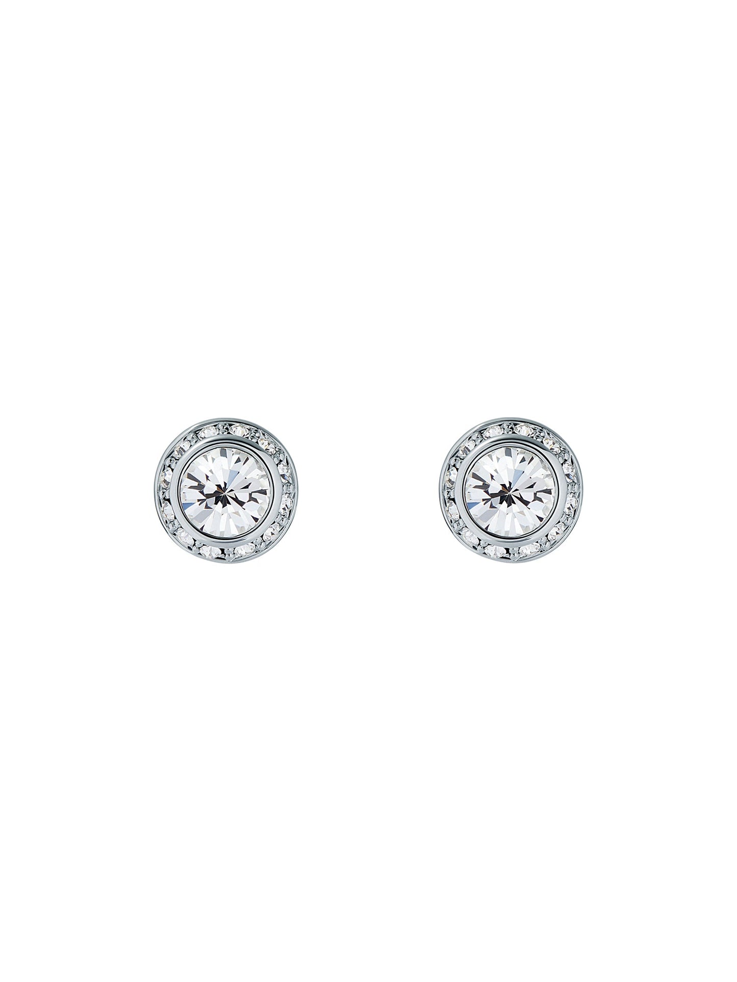 Women's Soletia Silver Solitaire Sparkle Crystal Stud Earrings