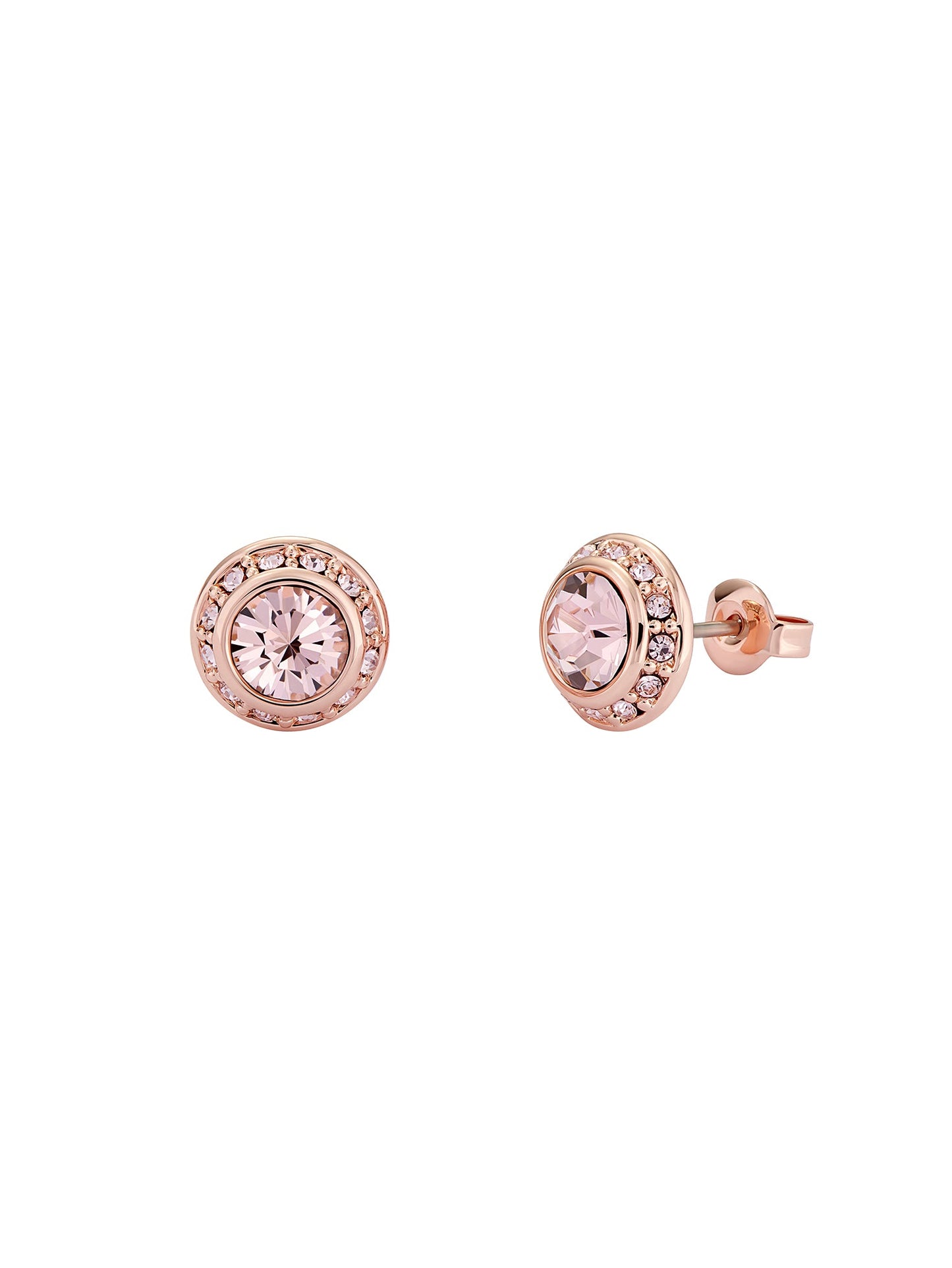 Women's Soletia Dusky-Pink Solitaire Sparkle Crystal Stud Earrings