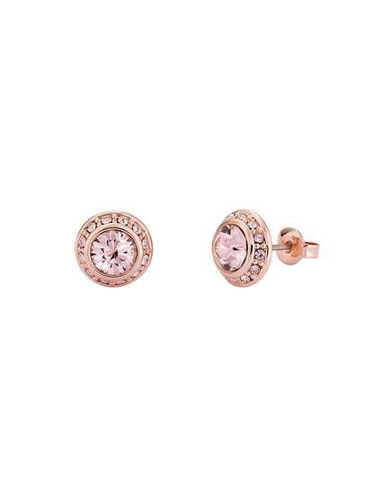 Women's Soletia Dusky-Pink Solitaire Sparkle Crystal Stud Earrings