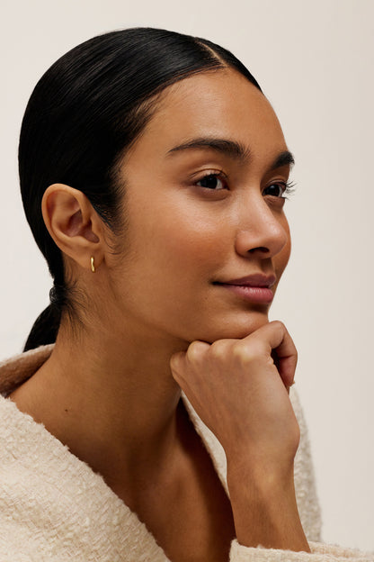 Women's Crislie Gold Logo Hoop Earringsa