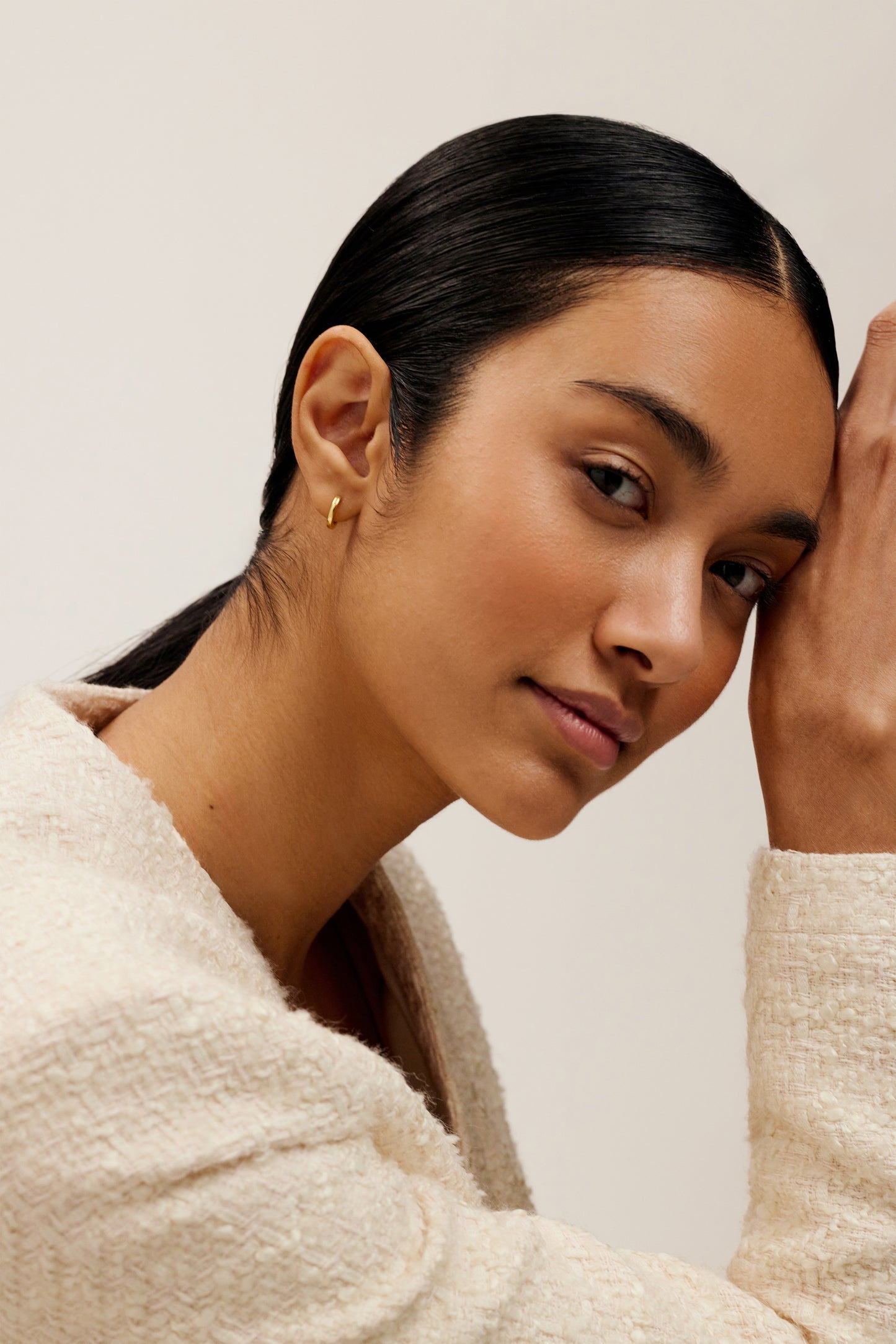 Women's Crislie Gold Logo Hoop Earringsa