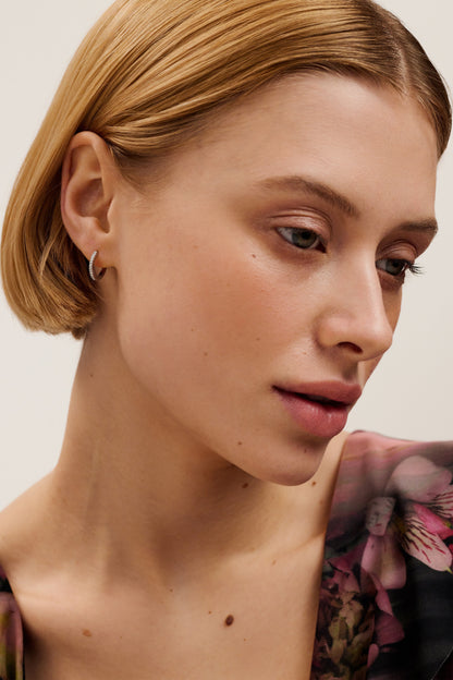 Women's HEPLIE: Crystal Hoop Earrings (14mm)
