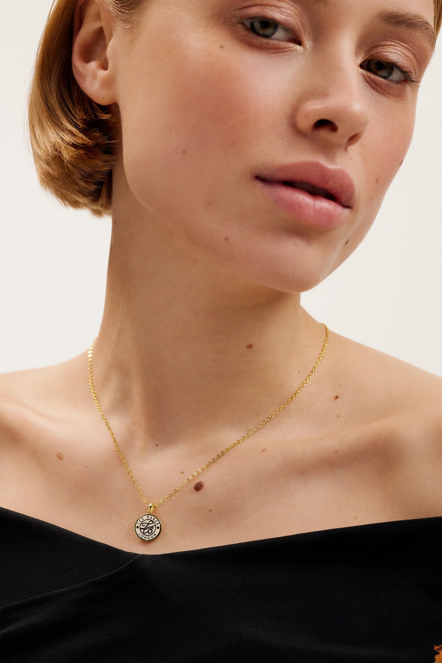 Women's Monella Ivory Monogram Button Pendant Necklace