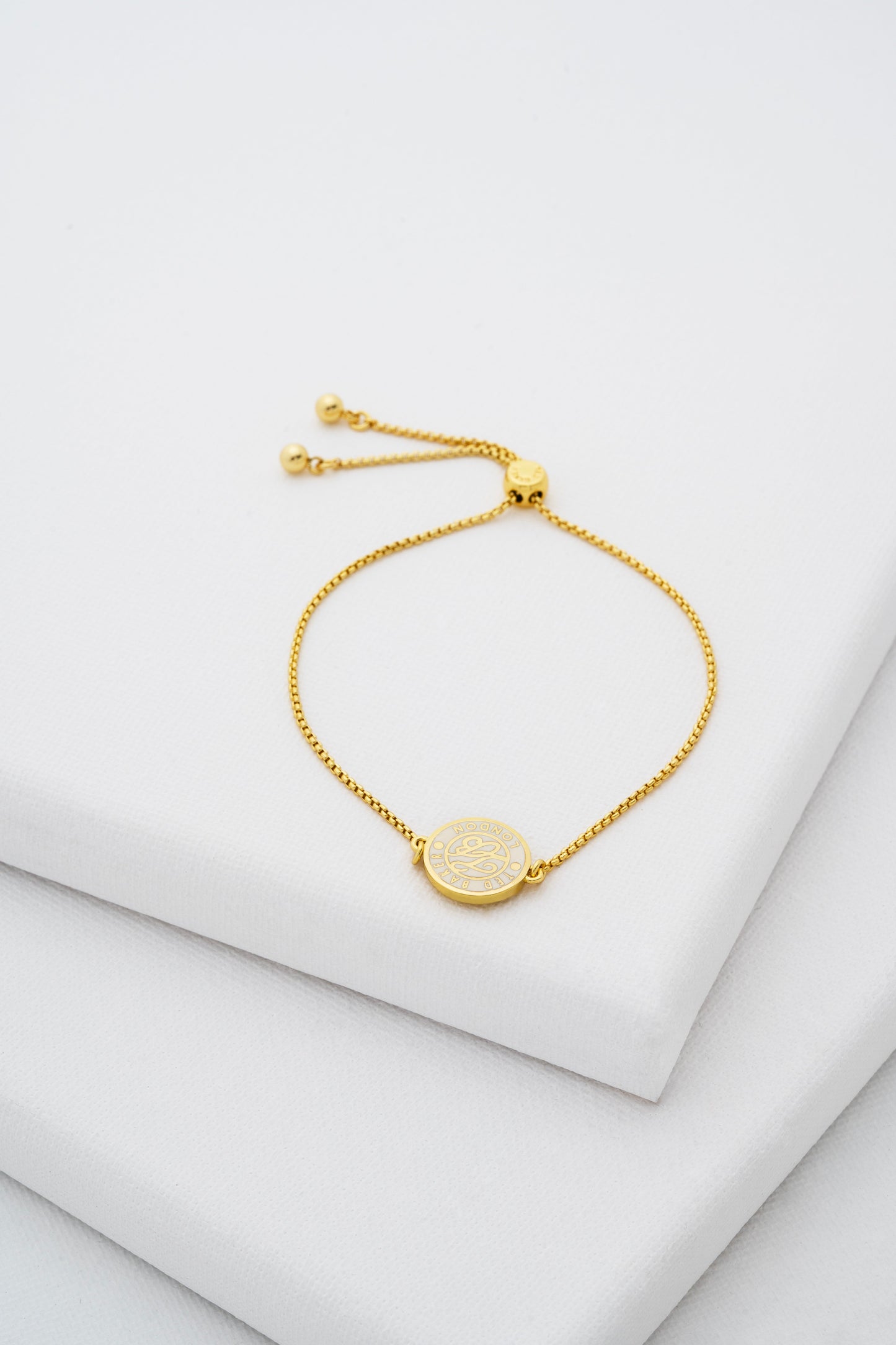 Women's Monelle Ivory Monogram Button Adjustable Bracelet