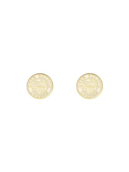 Women's Monlia Ivory Monogram Button Stud Earrings