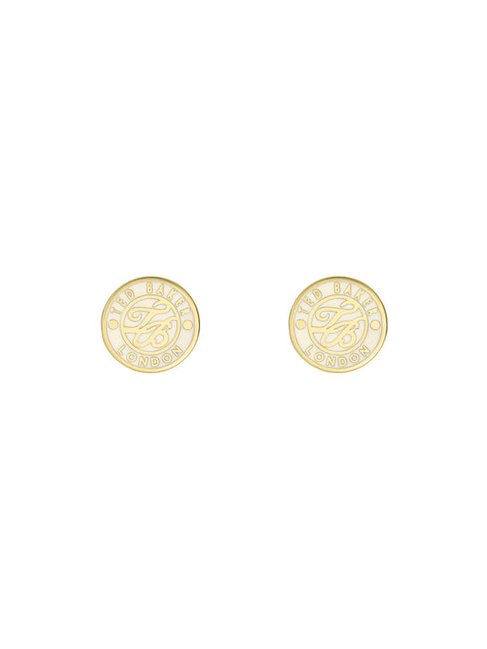 Women's Monlia Ivory Monogram Button Stud Earrings