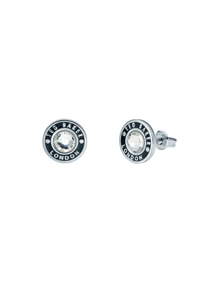 Women's Cherelle Black Crystal Button Stud Earrings