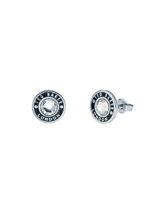 Women's Cherelle Black Crystal Button Stud Earrings