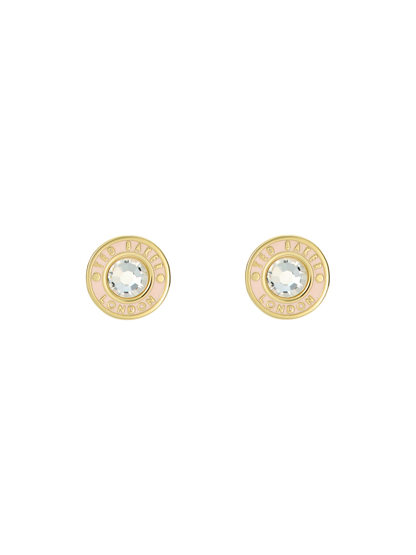 Women's Cherelle Lt-Pink Crystal Button Stud Earrings