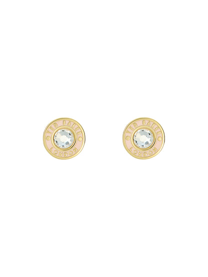Women's Cherelle Lt-Pink Crystal Button Stud Earrings