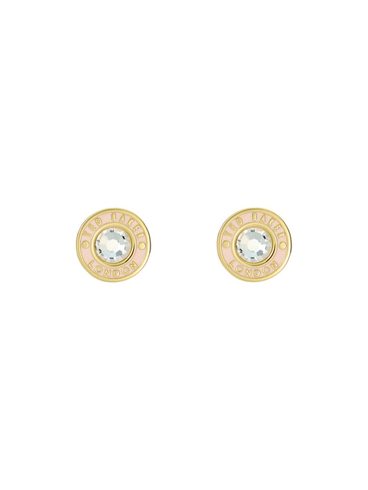 Women's Cherelle Lt-Pink Crystal Button Stud Earrings