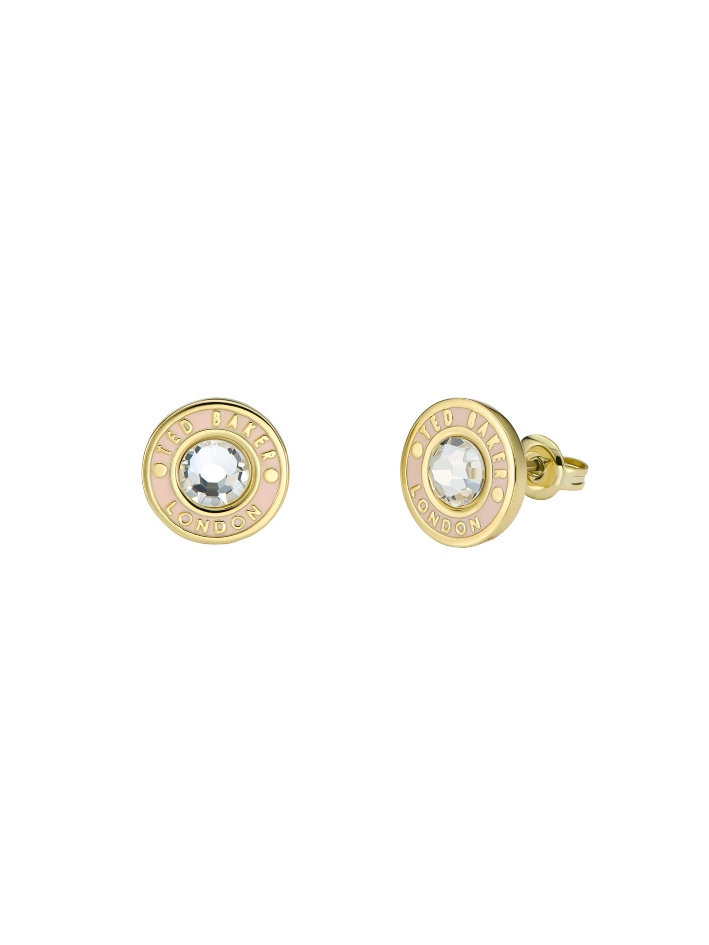 Women's Cherelle Lt-Pink Crystal Button Stud Earrings