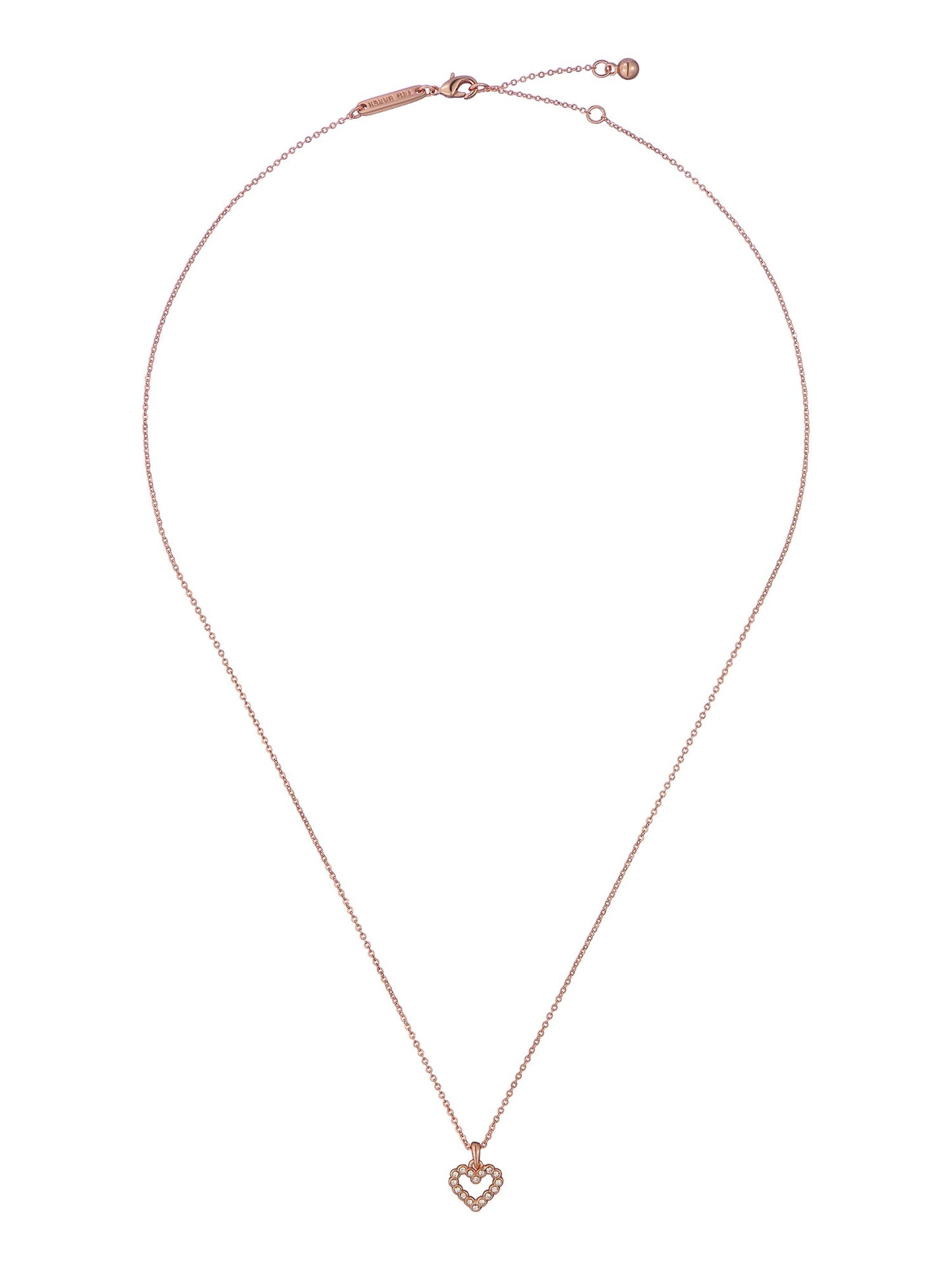 Women's Amore Rosegold Crystal Halo Heart Pendant Necklace