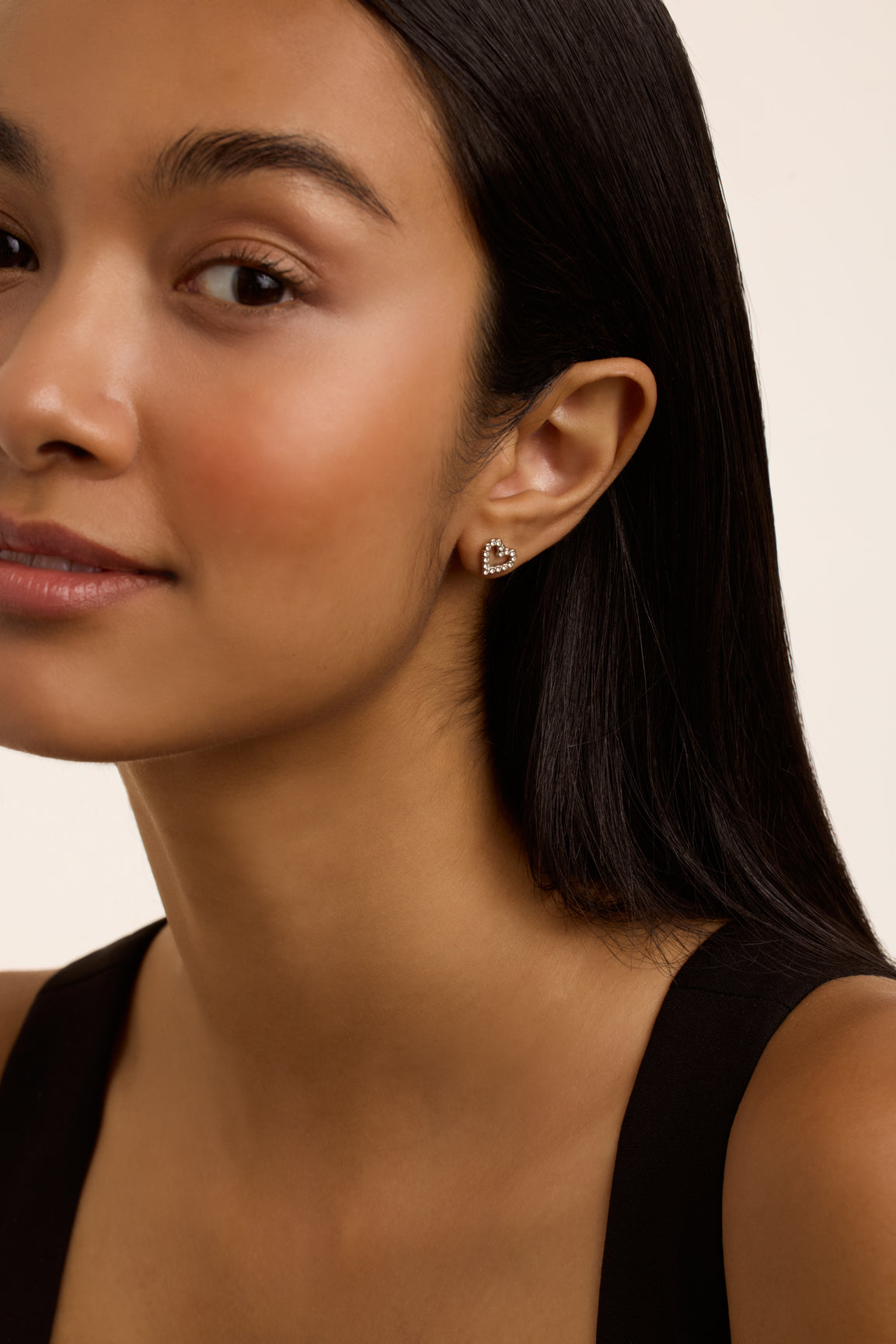 Women's Amorina Silver Crystal Halo Heart Stud Earrings