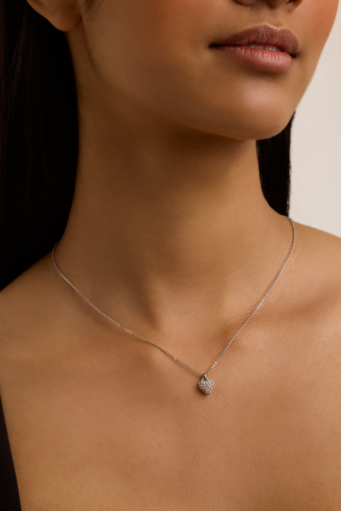 Women's Adorina Silver Crystal Sweetheart Pendant Necklace