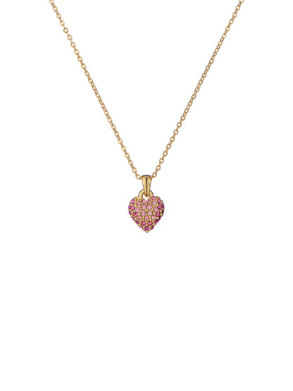 Women's Adorina Lt-Pink Crystal Sweetheart Pendant Necklace