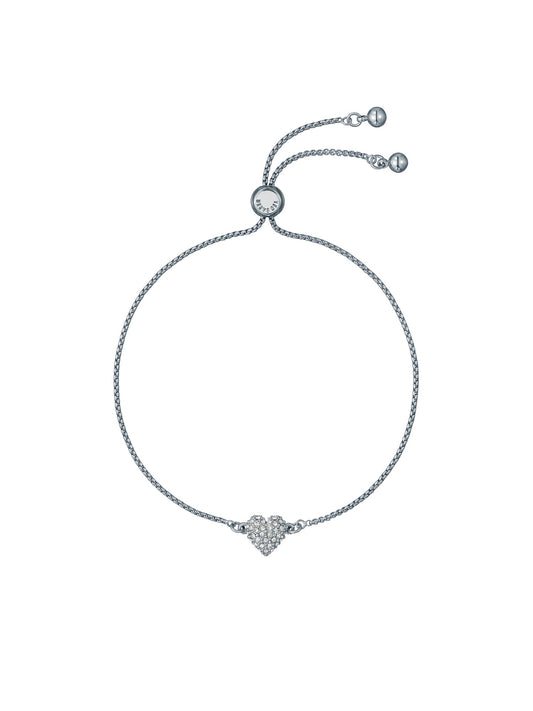 Women's Adoria Silver Crystal Sweetheart Adjustable Bracelet