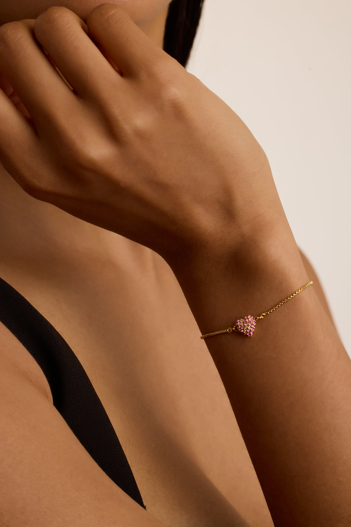 Women's Adoria Lt-Pink Crystal Sweetheart Adjustable Bracelet