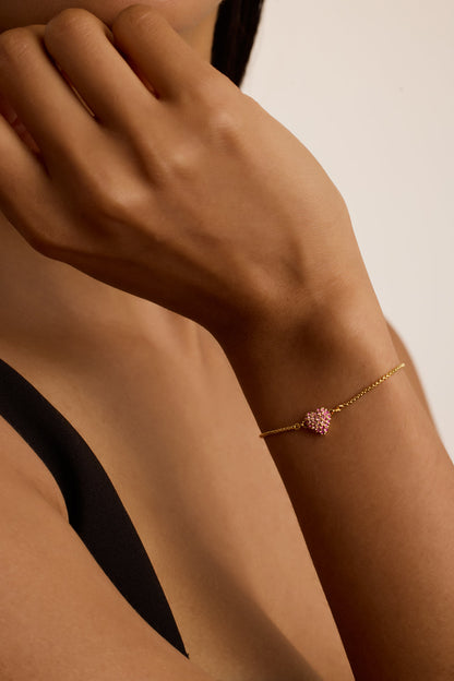 Women's Adoria Lt-Pink Crystal Sweetheart Adjustable Bracelet