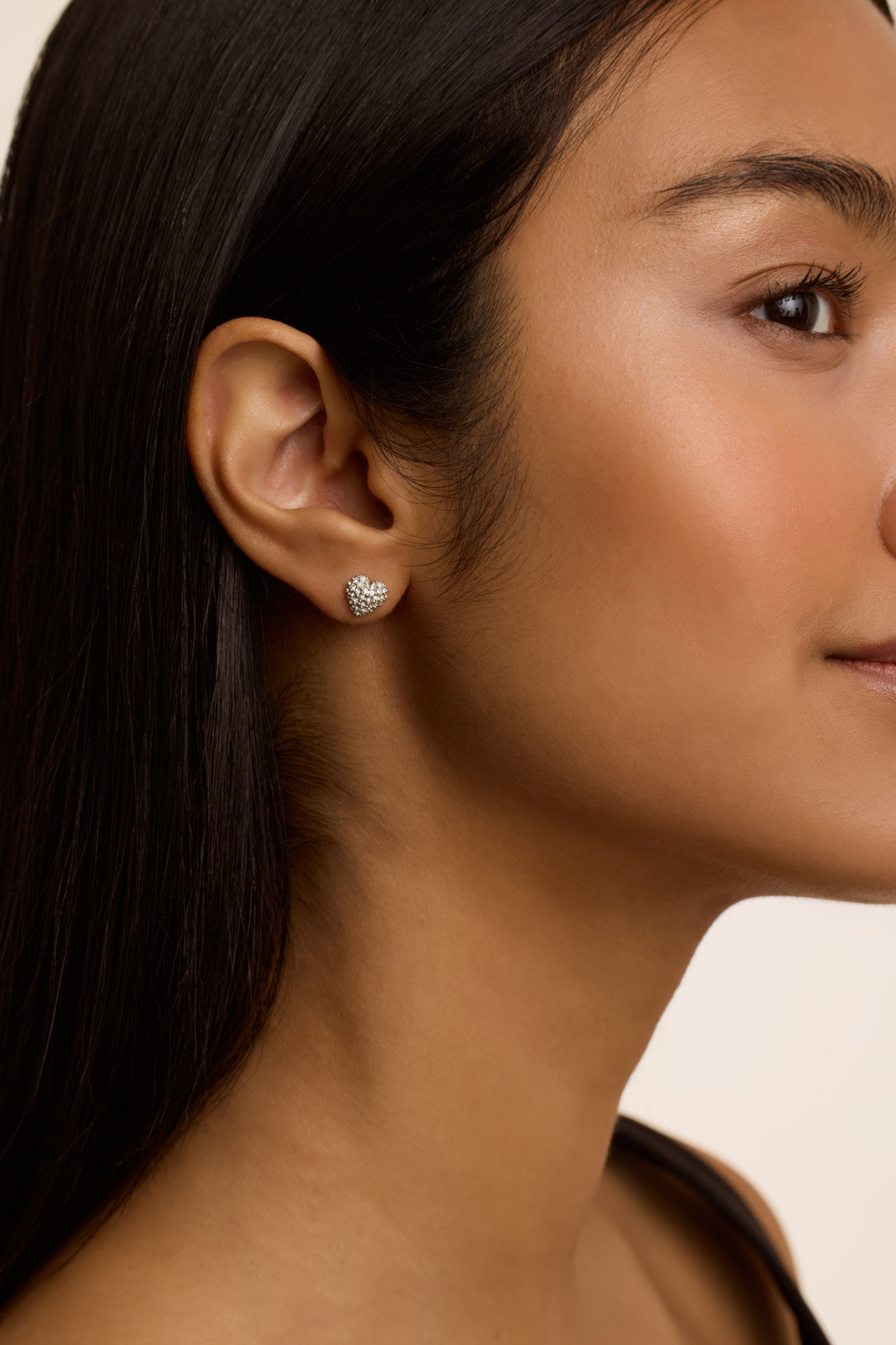 Women's Adoraa Silver Crystal Sweetheart Stud Earrings