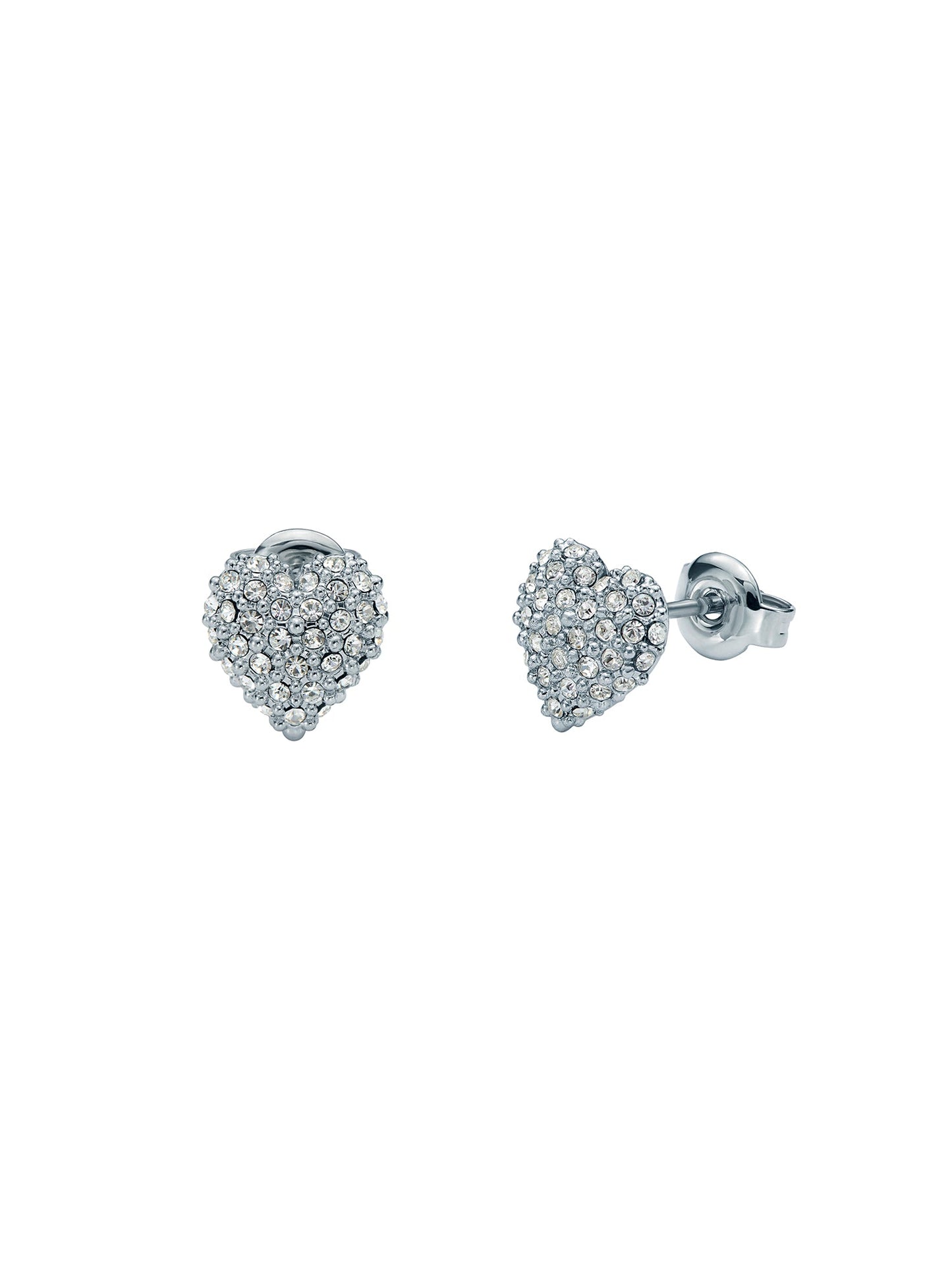 Women's Adoraa Silver Crystal Sweetheart Stud Earrings