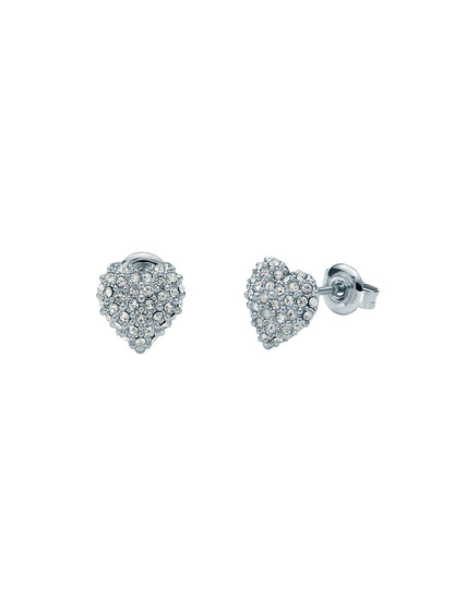Women's Adoraa Silver Crystal Sweetheart Stud Earrings