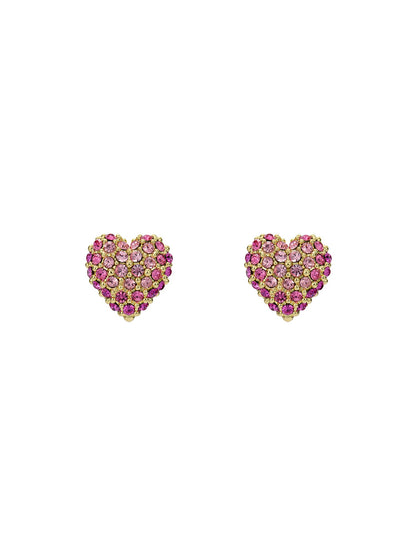 Women's Adoraa Lt-Pink Crystal Sweetheart Stud Earrings