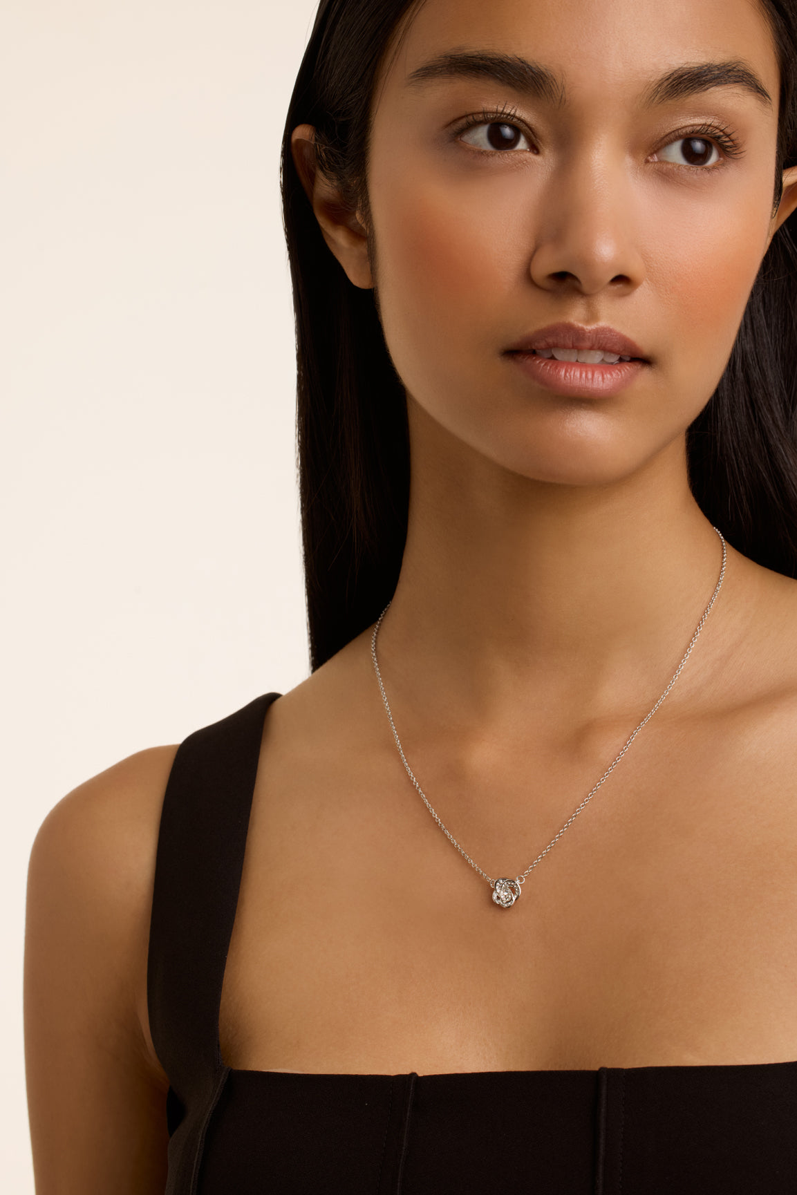 Women's Florita SilverCrystal Flower Pendant Necklace