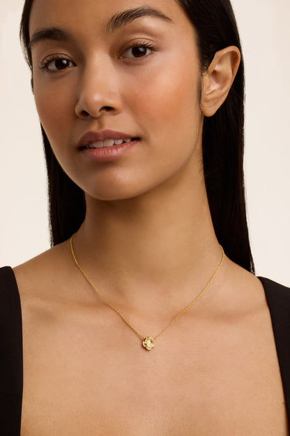 Women's Florita Gold Crystal Flower Pendant Necklace