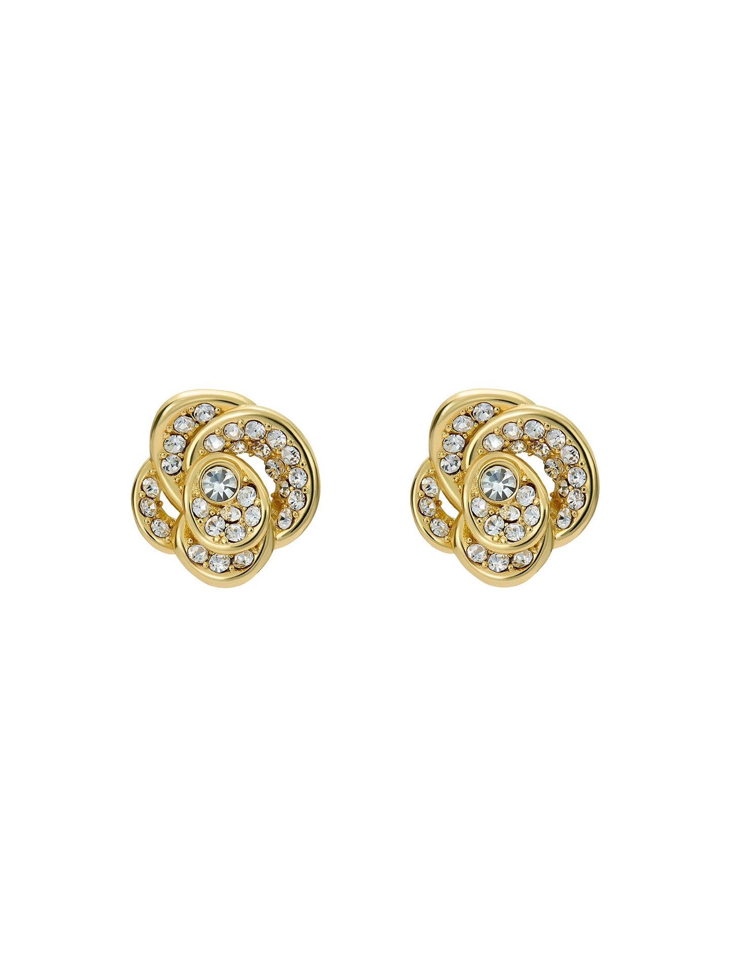 Women's Florine Gold Crystal Flower Stud Earrings