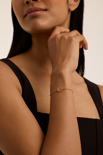 Women's Florina GoldCrystal Flower Adjustable Bracelet