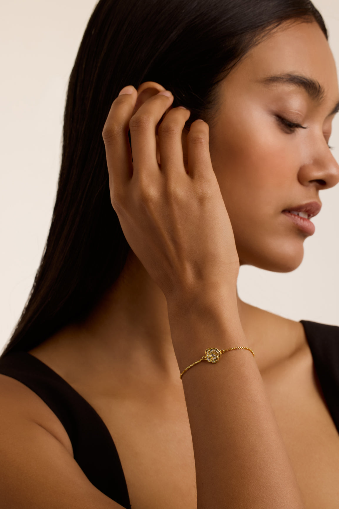 Women's Florina GoldCrystal Flower Adjustable Bracelet