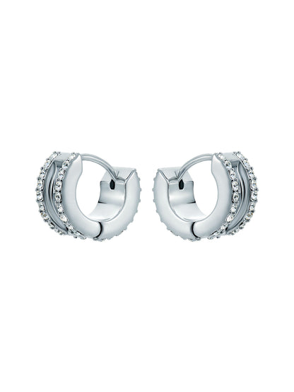 Women's ROSIE: Crystal Roll Huggie Earrings