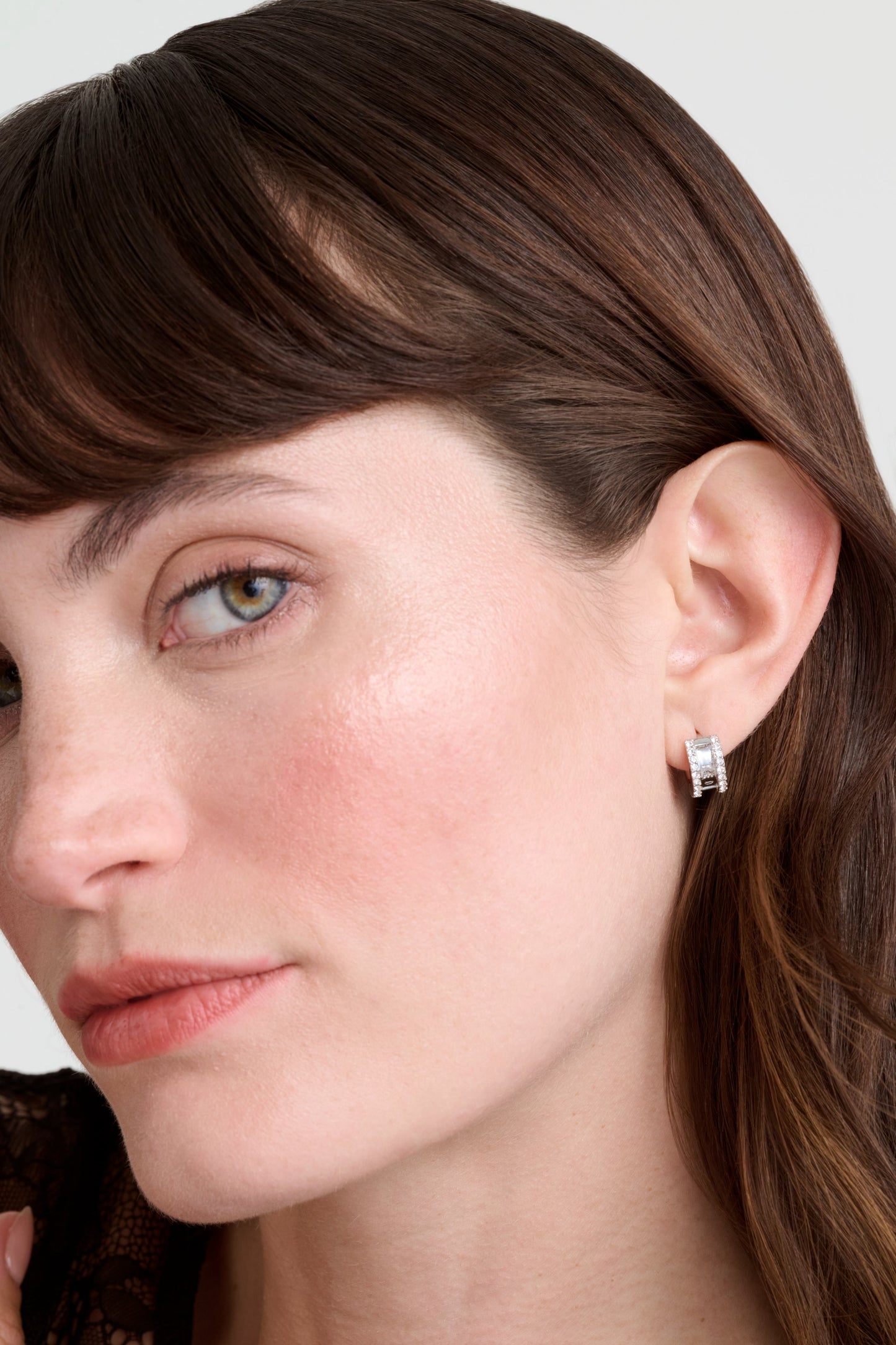 Women's ROSIE: Crystal Roll Huggie Earrings