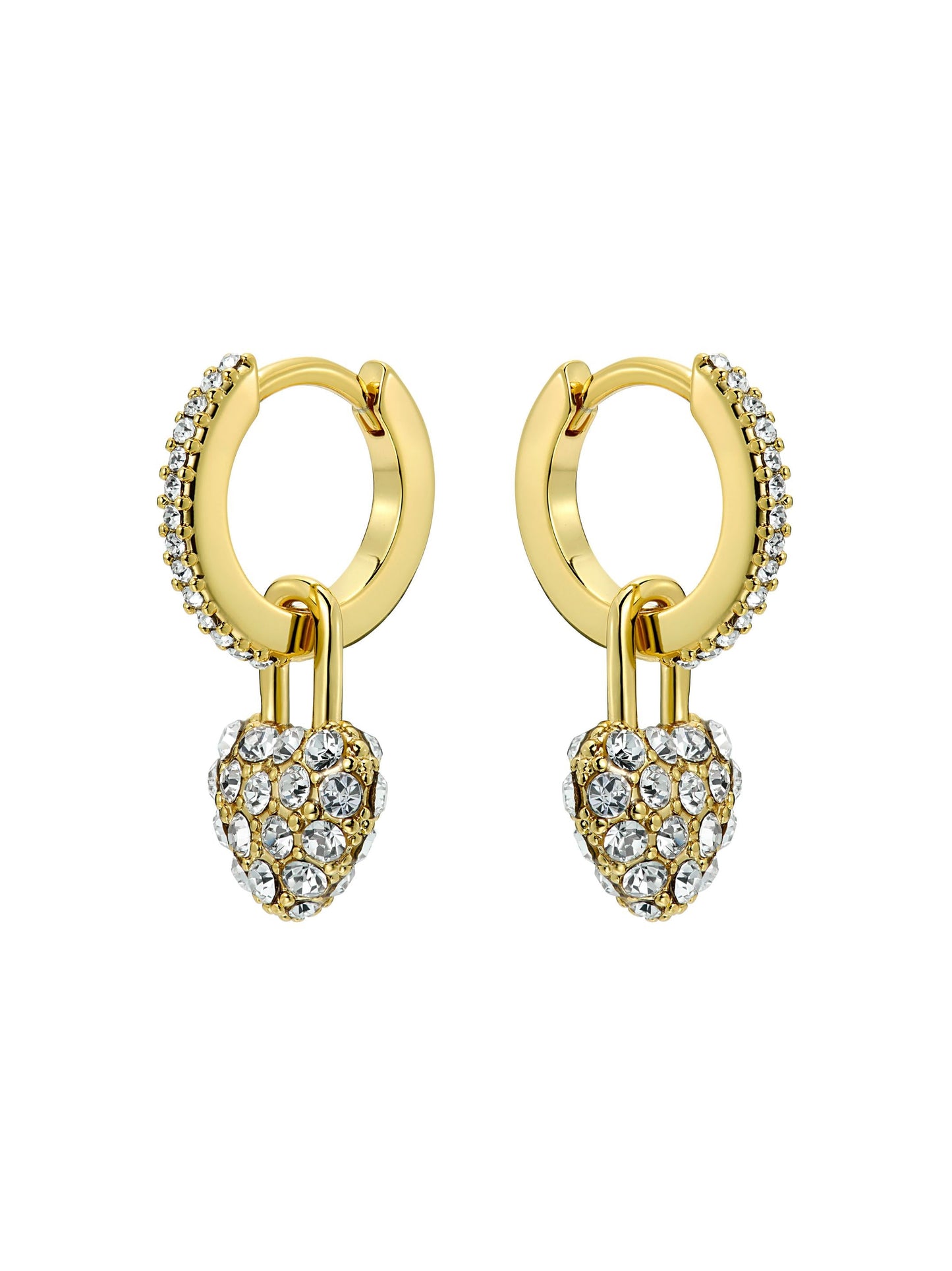 Women's PARI: Pave Crystal Padlock Huggie Earrings