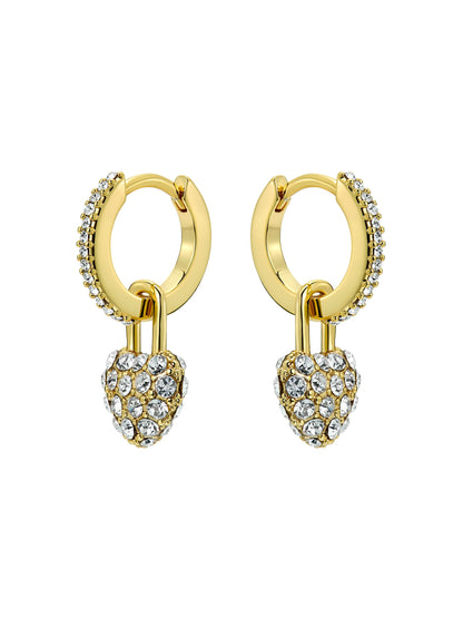 Women's PARI: Pave Crystal Padlock Huggie Earrings