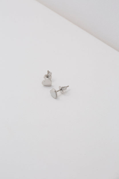 Women's Harly Silver Tiny Heart Stud Earrings
