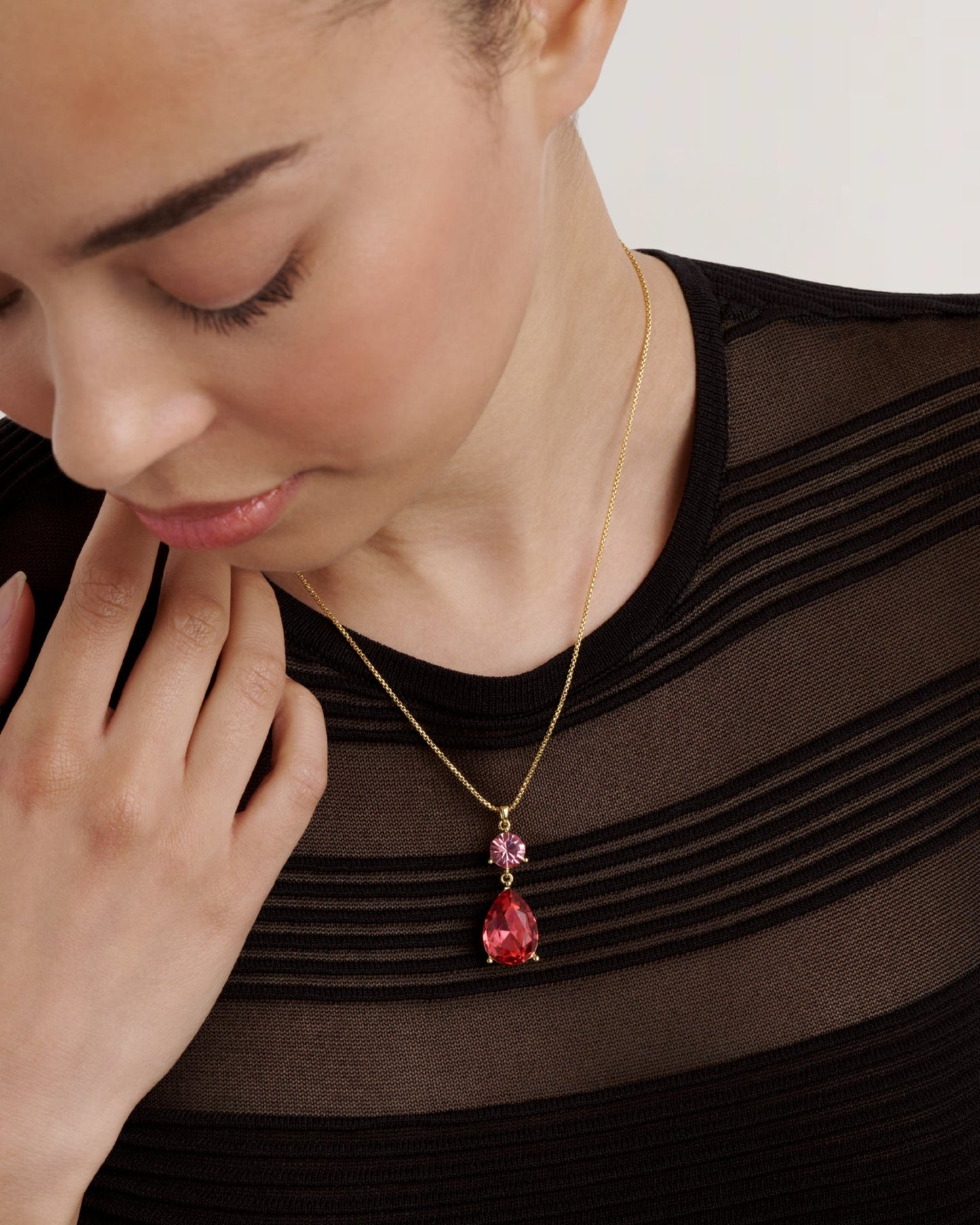 Women's TEARSA: Crystal Teardrop Pendant Necklace
