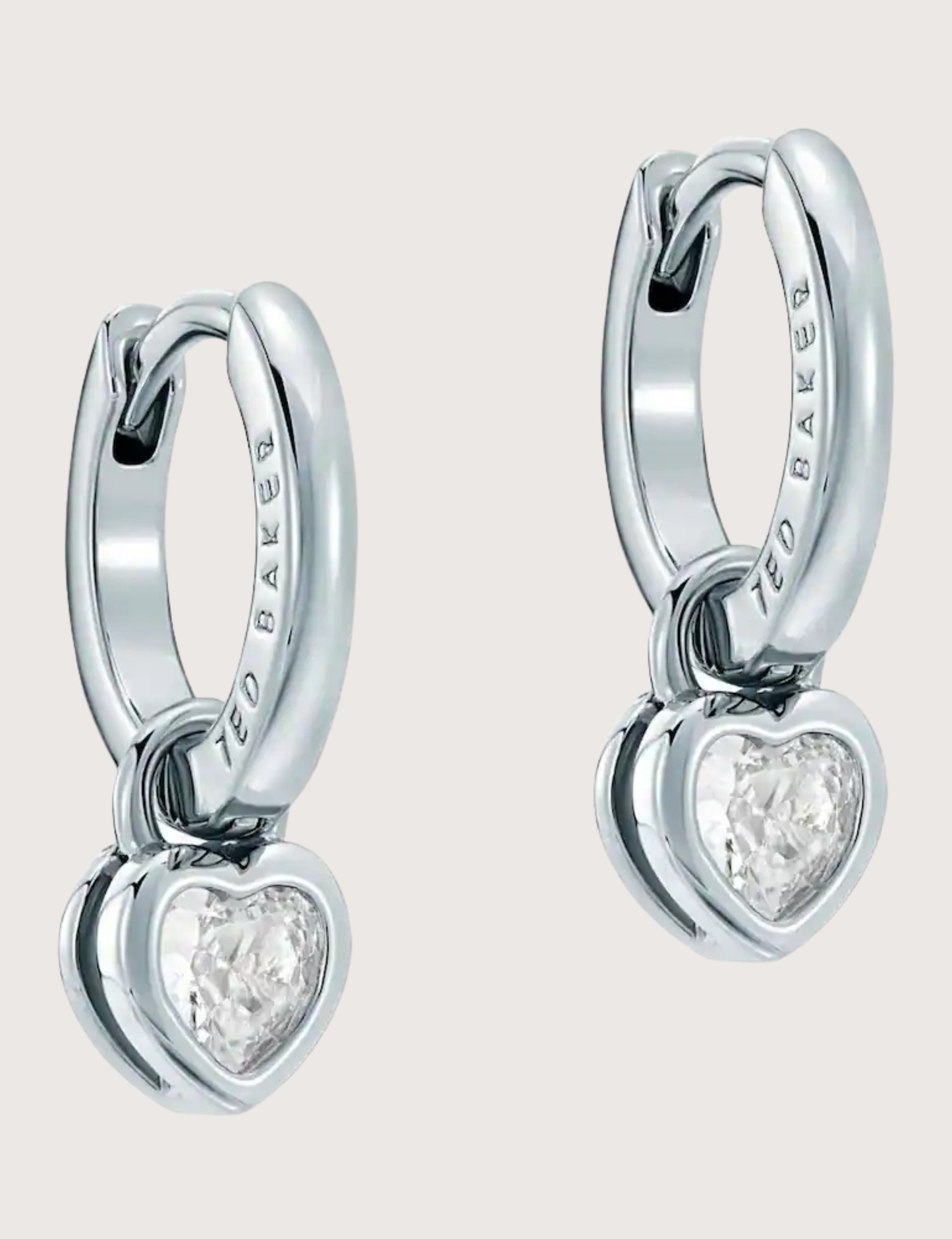 HARPER: Mini Crystal Heart Huggie Earrings