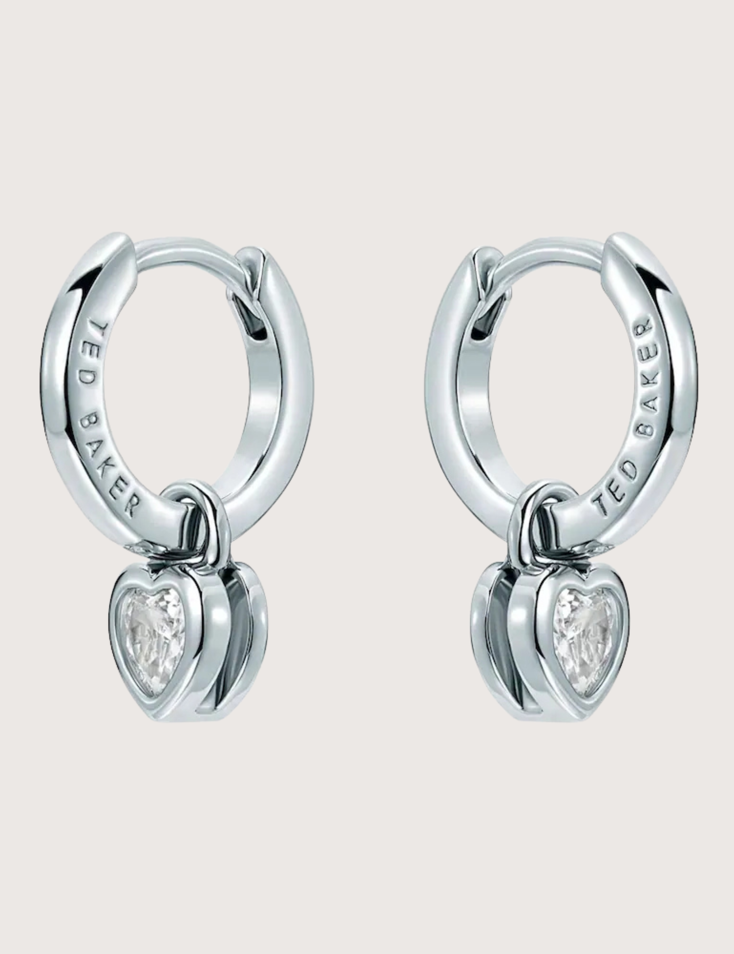 HARPER: Mini Crystal Heart Huggie Earrings