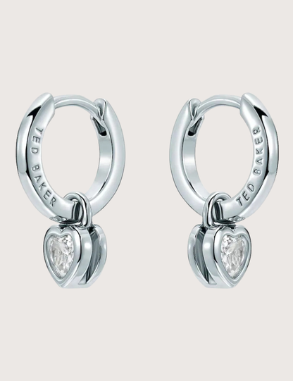HARPER: Mini Crystal Heart Huggie Earrings