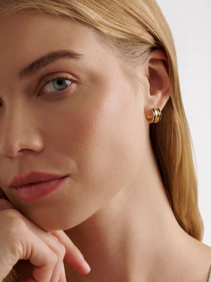 ROLO: Classic Colour Enamel Roll Huggie Earrings