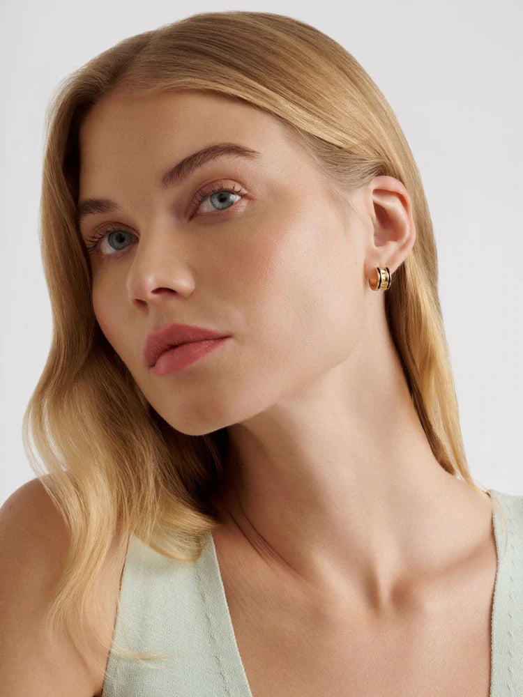 ROLO: Classic Colour Enamel Roll Huggie Earrings