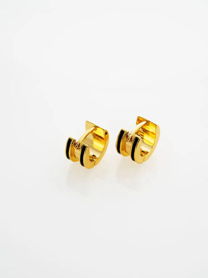 ROLO: Classic Colour Enamel Roll Huggie Earrings