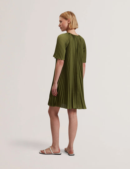 Women's VINLAA-Short Sleeve Pleated Mini Dress