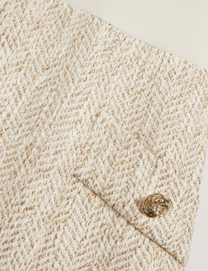 VULPAD: Knit Bodice Boucle Mini Dress